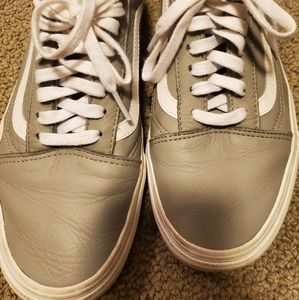Vans Gray Leather Sneakers